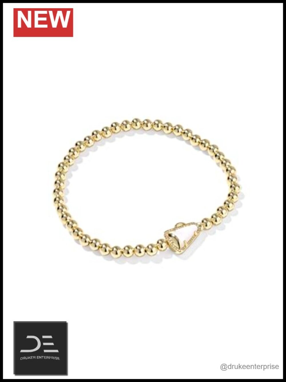 Kendra Scott Cheer Stretch Bracelet Women's Gold Plated Brass Megaphone Jewelry